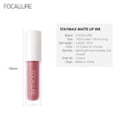 FOCALLURE Staymax Batom Líquido Matte Maquiagem para os Lábios Longa Duração Kissproof Nourish Lip Tint Batom Líquido de Fórmula Leve
