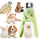 Cortador e lixa de unhas para cães e gatos com luz LED e tesoura, ferramenta completa de higiene para animais de estimação.