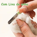 Cortador e lixa de unhas para cães e gatos com luz LED e tesoura, ferramenta completa de higiene para animais de estimação.